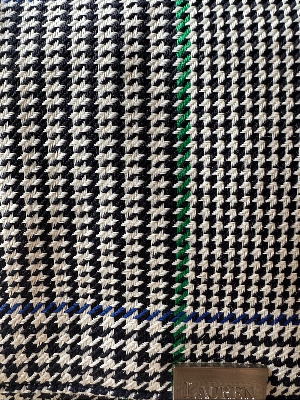 Lauren by Ralph Lauren Houndstooth Plaid Shoulder Bag Navy Trim with Wallet - Picture 5 of 16